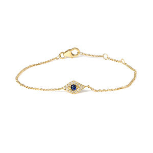 10K Yellow Gold Blue Sapphire and Diamond